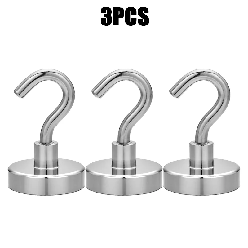 1-80PCS Strong Magnetic Hooks Multi-Purpose Storage Hooks Home Kitchen Bar Storage Hooks Key Storage Hooks Bathroom Hangers: XL / Light Grey