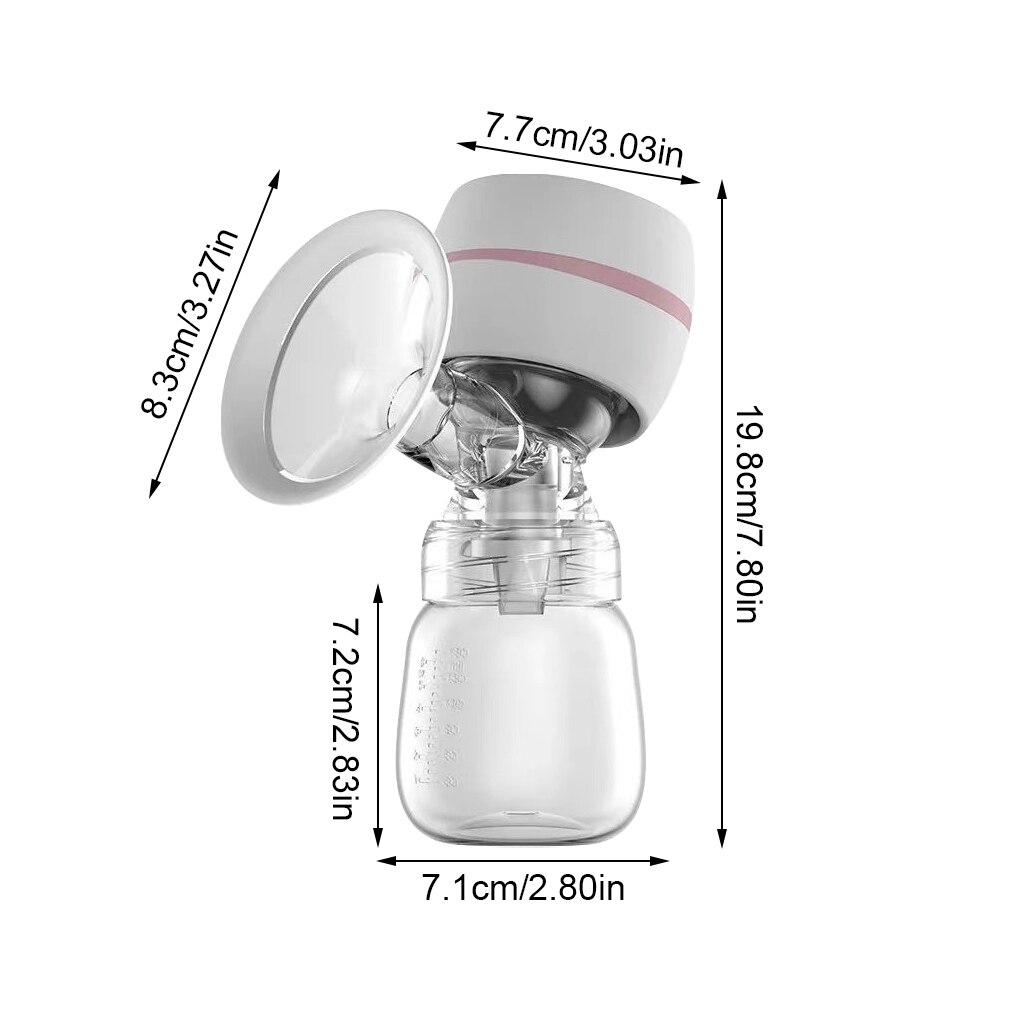 Brystpumpe elektrisk 3w 180ml usb genopladelig baby ammeflaske justerbar bærbar mælkeopsamler: Hvid