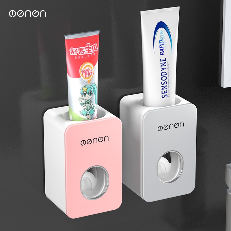 Automatisk tandpasta dispenser sæt vægmonteret hulfri tandpasta tandbørste opbevaringsstativ doven klemme maskine