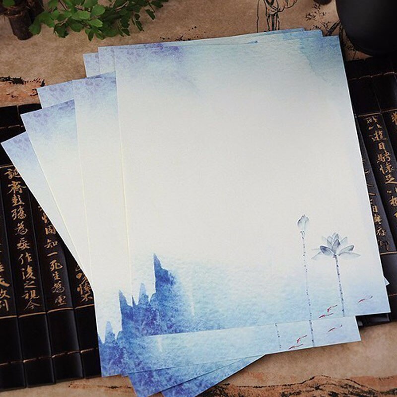 8 Teile/los Vielzahl Jahrgang Chinesischen Stil Umschlag Papier SchöNe Blume knapp Papier Für freundlicher Schreibwaren: 6. Tinte aufladen