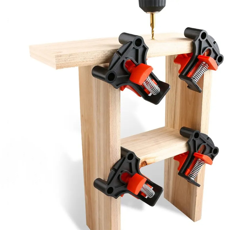 Home Tools Woodworking Angle Clamp Tool Set 90 Degrees Fixer Photo Frame Picture Frame ClampPunching Installer Hand Tool