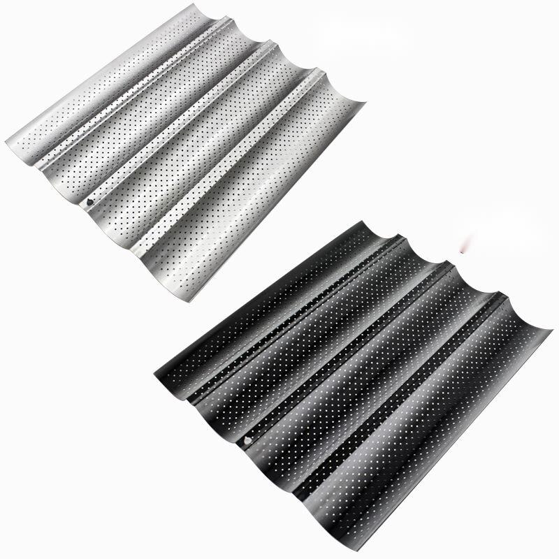 2/3/4 Groove French Bread Baking Mold Rectangular Tray Practical Cake Pan Baguette Mold Carbon Steel Kitchen Oven Baking Tools