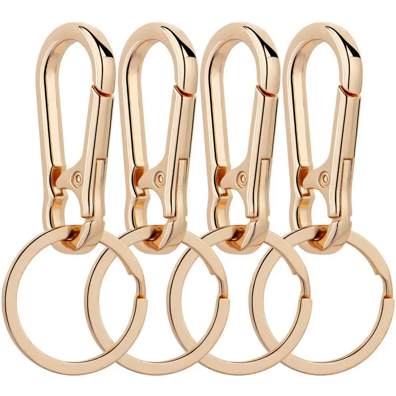 Metal Carabiner Clip Keychain Carabiner Shap Keyring Key Chain Ring Clip Holder Organizer for Home Car Keys Key Finder Women Men: Khaki