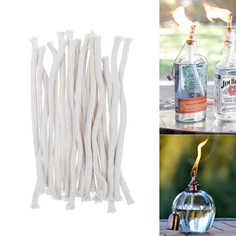5 stk 6mm x 150mm veke tau bomull veke diy fysiske materialer lang rund bomull petroleum oljelampe veker brenner alkohol