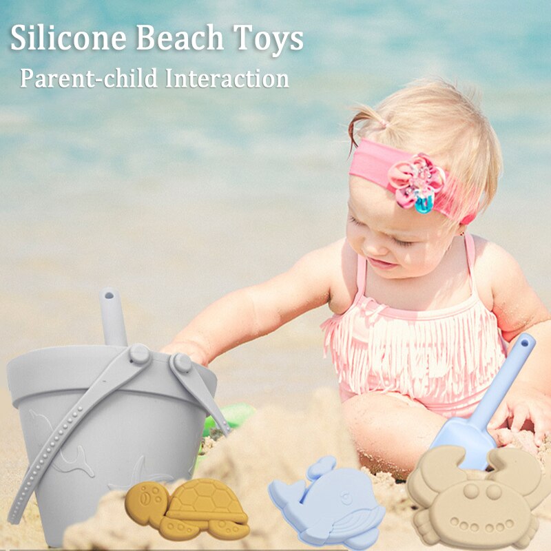 Summer Beach Toys Ins Style Soft Silicone Animal Model Sandbox Set Beach Play Swimming Sand Water Game Play Outdoor Toy For Baby