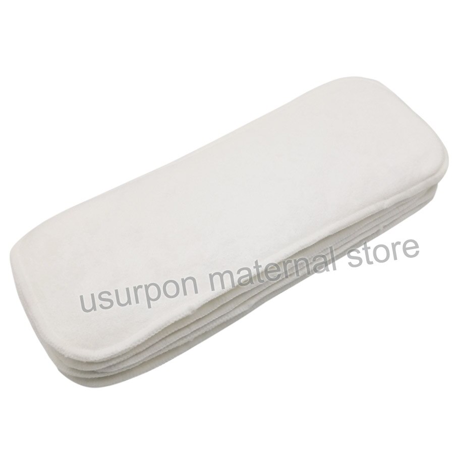 [usurpon] 5 stk bambus fiber indsats 4 lag vaskbar baby ble indsats super blød bambus indsats til baby bleer