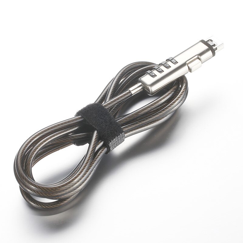 190 cm Lungo 5mm di diametro USB Acciaio Inox taccuino di Sicurezza Del computer Portatile 4 Cifre parola d'ordine di Blocco del Cavo Catena Protezioni anti- furto per USB 2.0