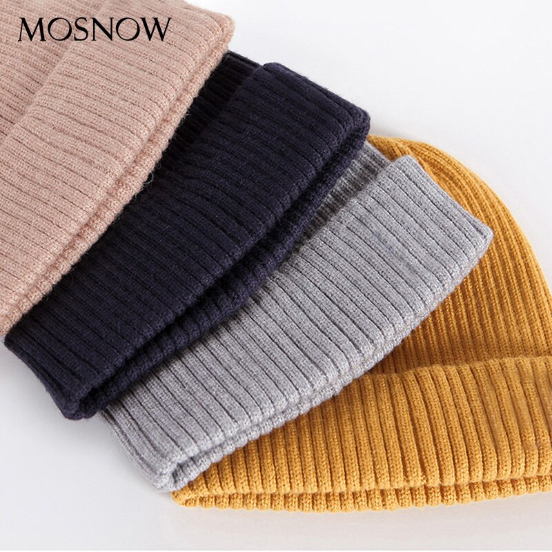 Unisex skullies mössa vinter mössor varma enfärgade stickade mössor casual manlig kort melon mössa utomhus herr mössa motorhuv