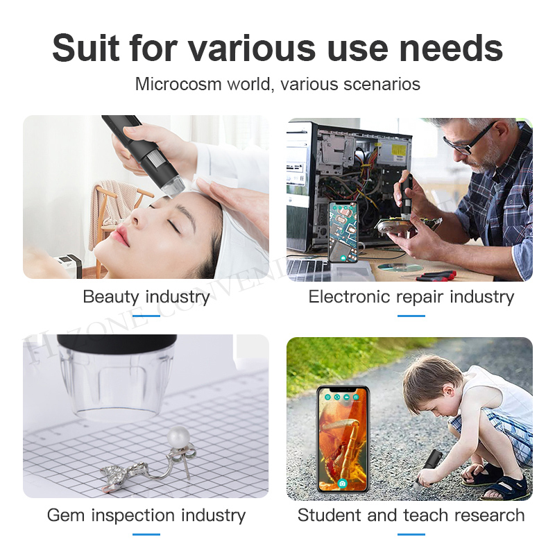 2022 Newest WIFI wireless portable 100 times zoom Digital 50X -1000x Microscope Magnifier Camera for Android ios iPhone iPad