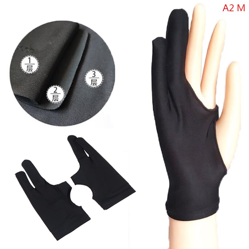 2 Pcs Finger Anti-fouling Gloves For Artist Drawing & Pen Graphic Tablet Pad: A2M