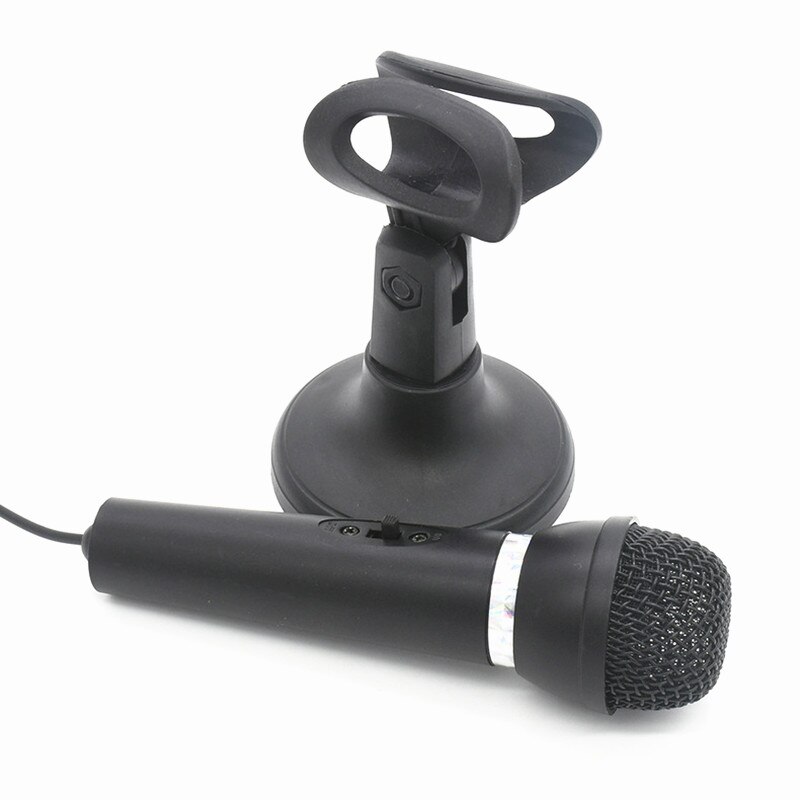 Condenser Microphone Handheld 3.5mm Plug with Stand for Laptop Computers Tablet Recording 180 Degree Rotation Karaoke Microphone