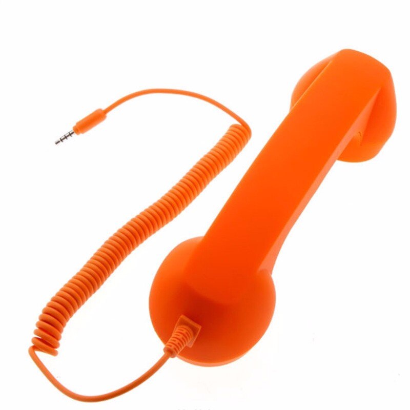 3,5mm Jack Klassische retro Telefon Hörer Mini Mic Lautsprecher Anruf Empfänger für Iphone Samsung Huawei: Orange