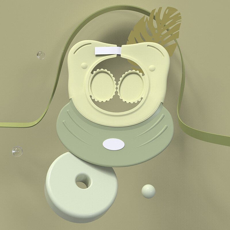 7 Colors Infant Shower Cap Visor Protective Shower Products Cap Wide Brim Ear Cover Adjustable Bath Time Safety Hat: Lemon Yellow