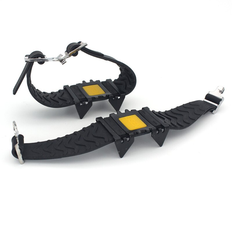 Ganchos de seguridad antideslizantes para zapatos, pinzas para zapatos de escalada en hielo, crampones universales para exteriores, tracción para zapatos, 4 estude