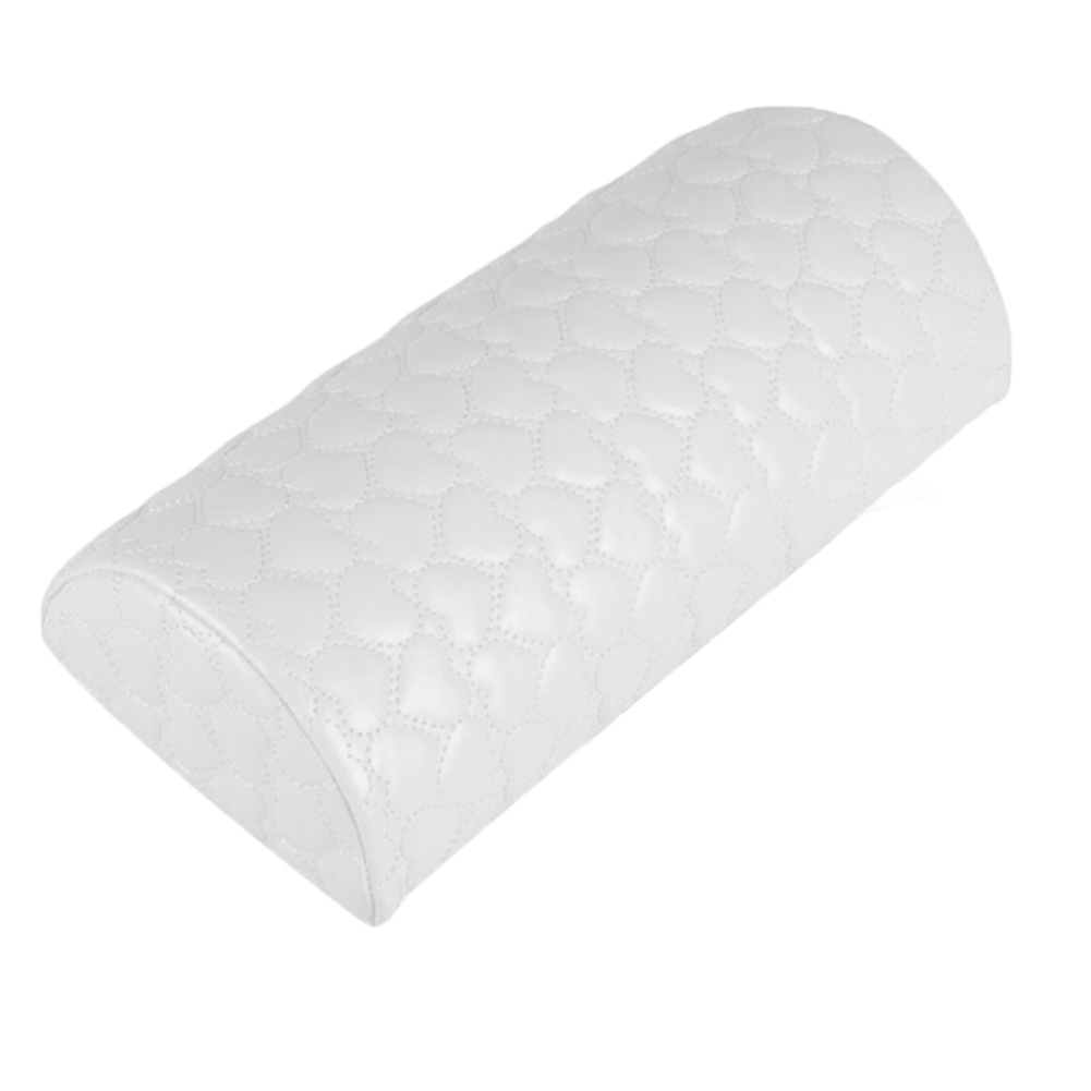 Cojín de piel sintética para manicura, cojín de descanso para manos y brazos, suave, corazón de amor: Blanco