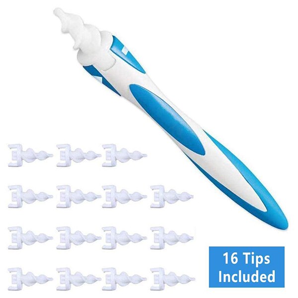 Siliconen Ear Wax Removal Tool Set Flexibele Zachte Spiraal Wattenstaafje Pick Cleaner Silicon Lepel With16 Vervanging Tips Gehoorapparaat Oor: Default Title