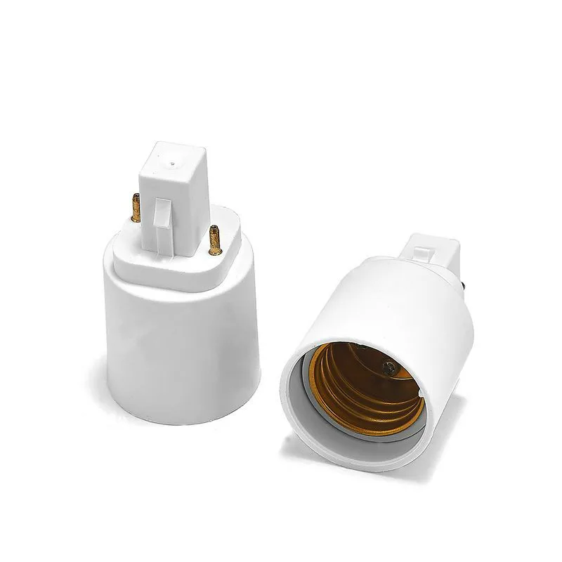 2 -bens  g24 to e27 lampeholder adapter  g24d til  e26 led lys base konverter, giver dig mulighed for at installere  e27 standard lamper i  g24d fatninger