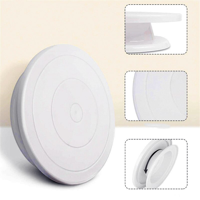 28cm Pastry Turntable Plastic Cake Rotating Table Anti-skid Round Cake Turntables Stand Cake Decorating Baking Tools