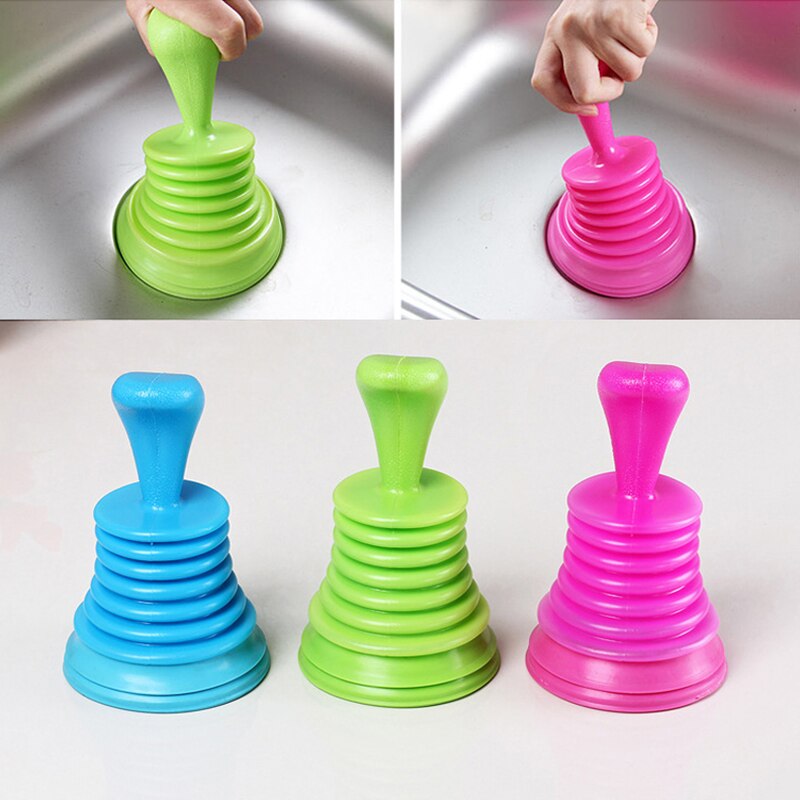 Household Powerful Sink Drain Cleaner Kitchen Drain Pipe Cleaner Hair Catcher Dredge Suction Cup Toilet Plunger Bathroom Tools