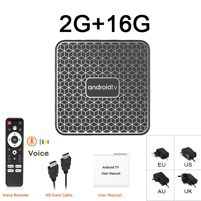 Caixa de TV Inteligente Android 16 T8S RK3518 8GB 128GB Dual WiFi6 BT5.4 Assistente de Voz Google 4K HDR Media Player Caixa de TV Muito Rápida: Ouro / Plugue EUA 100V-240V