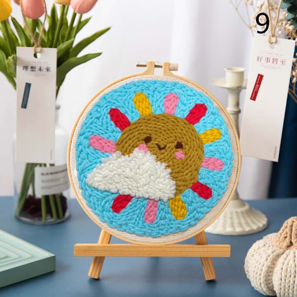 Kit de bordado de dibujos animados con hilo, costura artesanal para principiantes, Kits de aguja de punzón para bordado, decoración de punto de cruz hecha a mano: 9