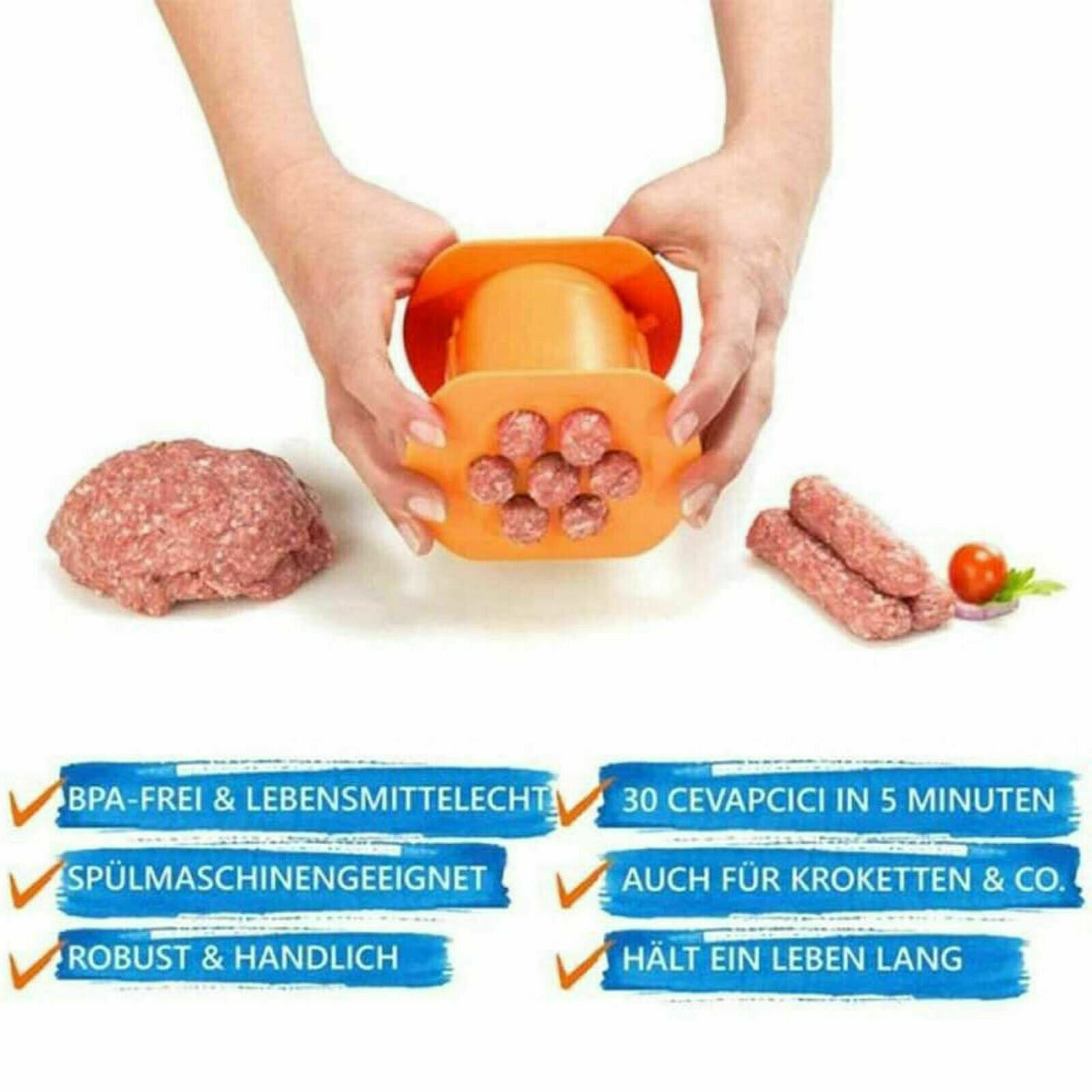 Cevapcici Presse Hersteller Hund Fleisch Wurst Maschine Küche Ćevapi Einfach Koch