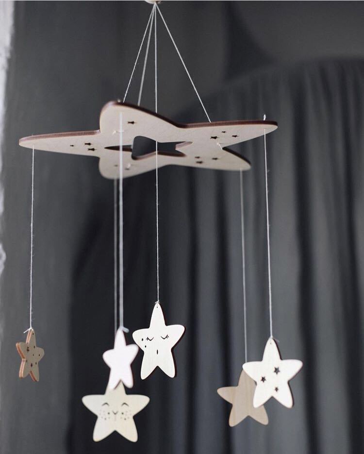 60cm * 23cm DIY Ins Nordic Wind Houten Ster Wind ChimesDecor Banner Babykamer Decoratie Beddengoed Bumpers Kids party Ballen Kids: Default Title