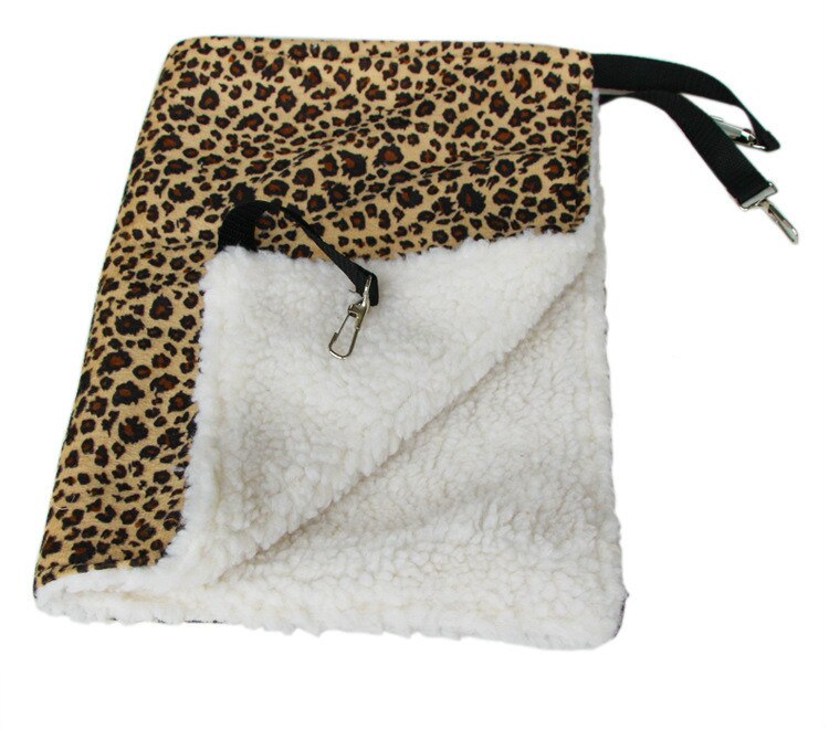 Lit pour chat en coton et lin, série en laine d'agneau, tour à pois étoile léopard, solide, populaire, lit doux pour chat,: Leopard / 35x35cm
