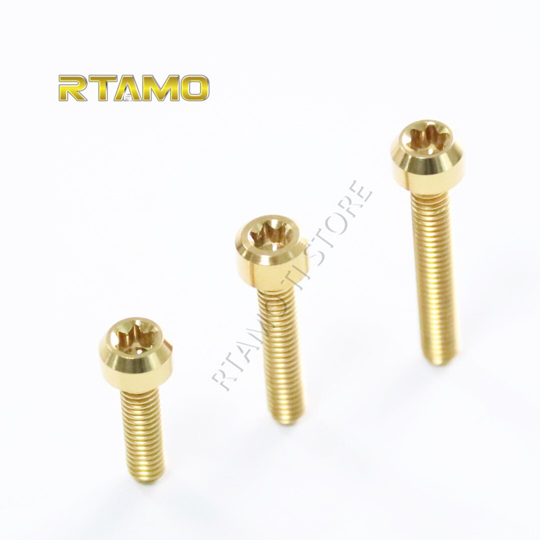 Titanium Bolts M4X15/20/25mm Torx Head Cap Stigma Screws for Car,Bicycle and Motorcycle Parts: Gold / M4X20