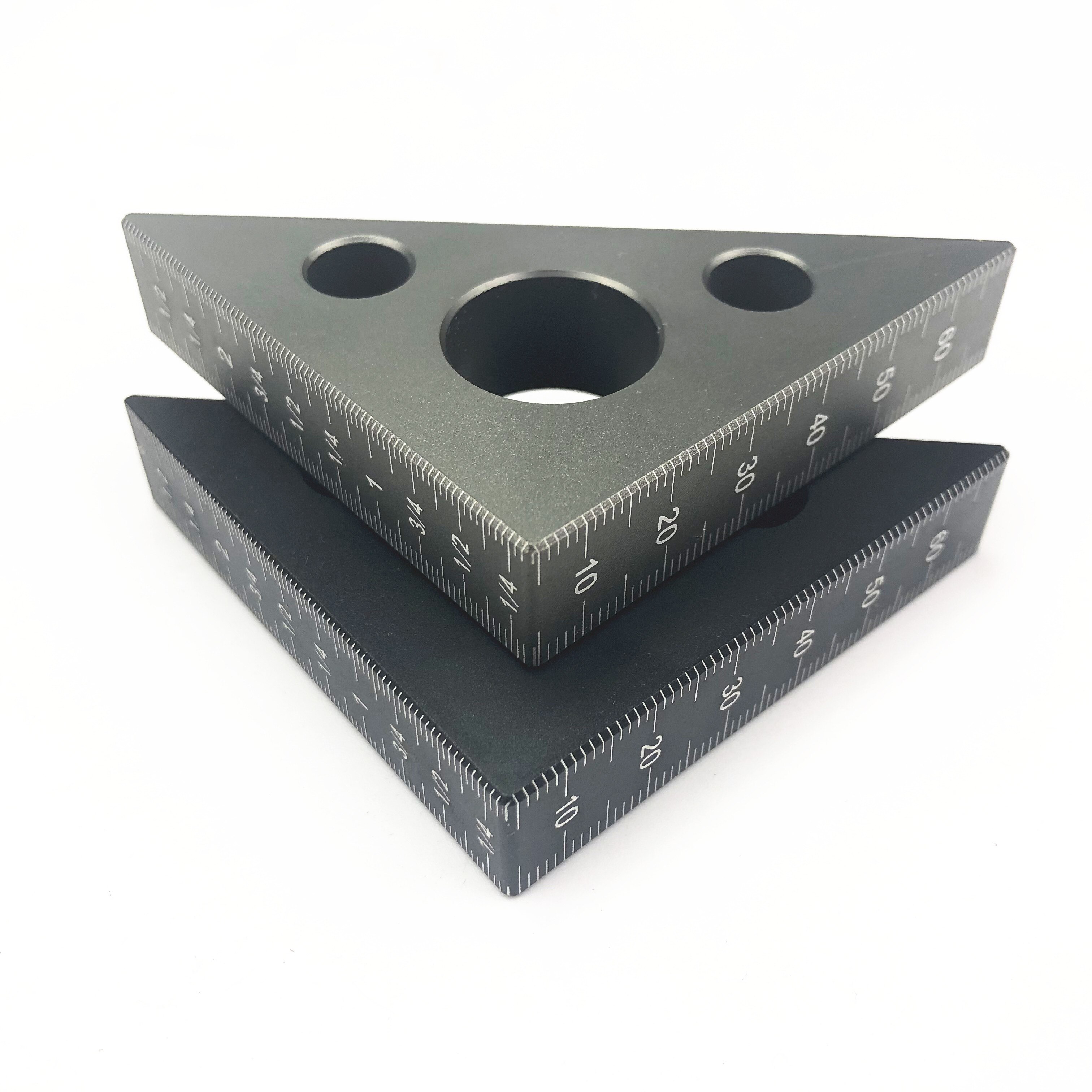 Aluminiumlegering rät vinkel linjal mini ficka fyrkantig träbearbetning triangel linjal höjd mätning mätning träbearbetningsverktyg