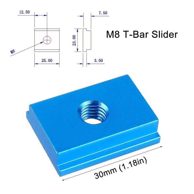 4x/Set T Track Slot Slider M6/M8 Sliding Bar Hoge Slijtvastheid Metalen Voor T-Track jig Schroef Werkbank Router Tafel