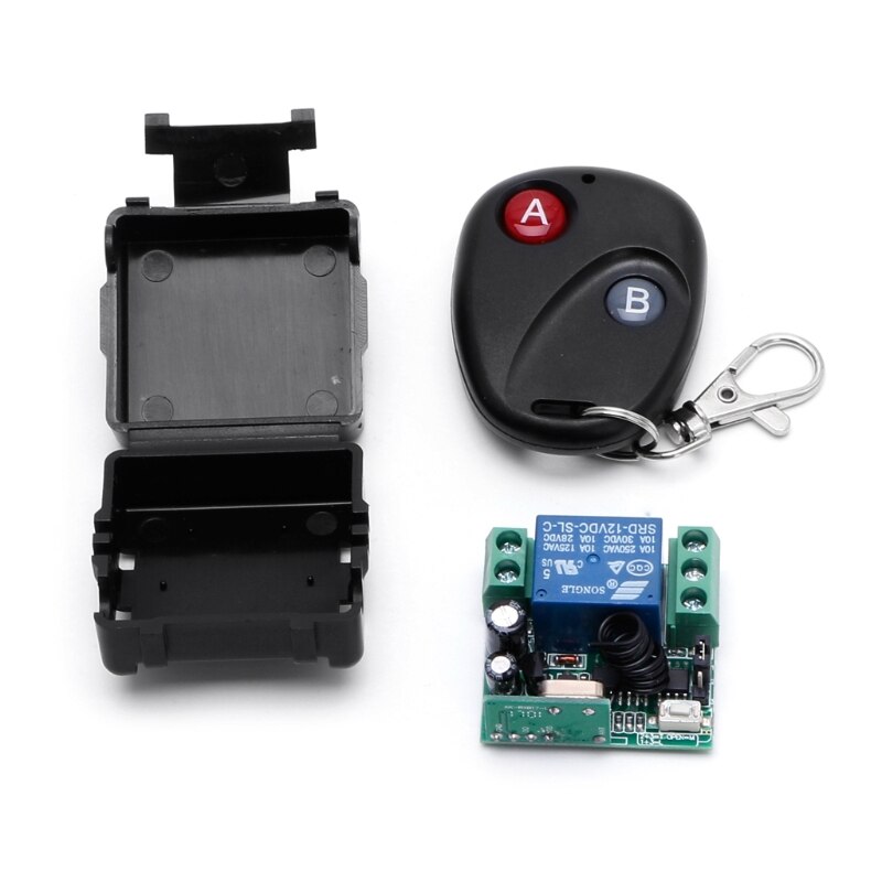 1ch trådløs fjernbetjeningskontakt  dc 12v 10a 433 mzz sender med modtager sikkerhed alarm industri kit