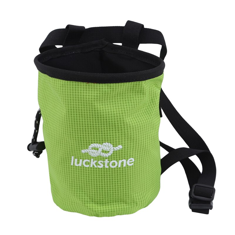 Outdoor Chalk Bag Bouldering Climbing Rock Climbers Magnesium Powder Bag With Drawstring Closure Adjustable Belt: green
