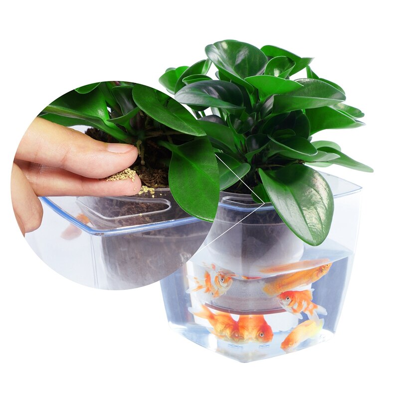 Ecologische aquarium bloempot tafelmodel gras plantenbak plastic bloempot geometrisch aquarium