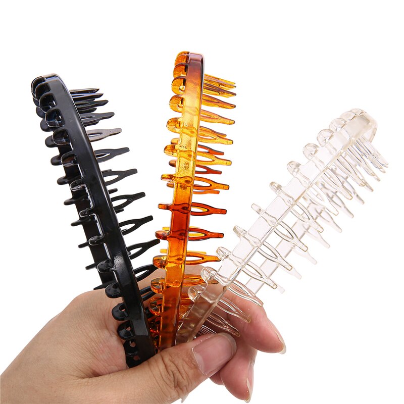 4 Bandeaux Zigzag Pour Cheveux - Plastique Antidérapant, Dents Confortables - Pour Maquillage, Lavage Du Visage, Yoga - Couleurs Ambre Et Noir