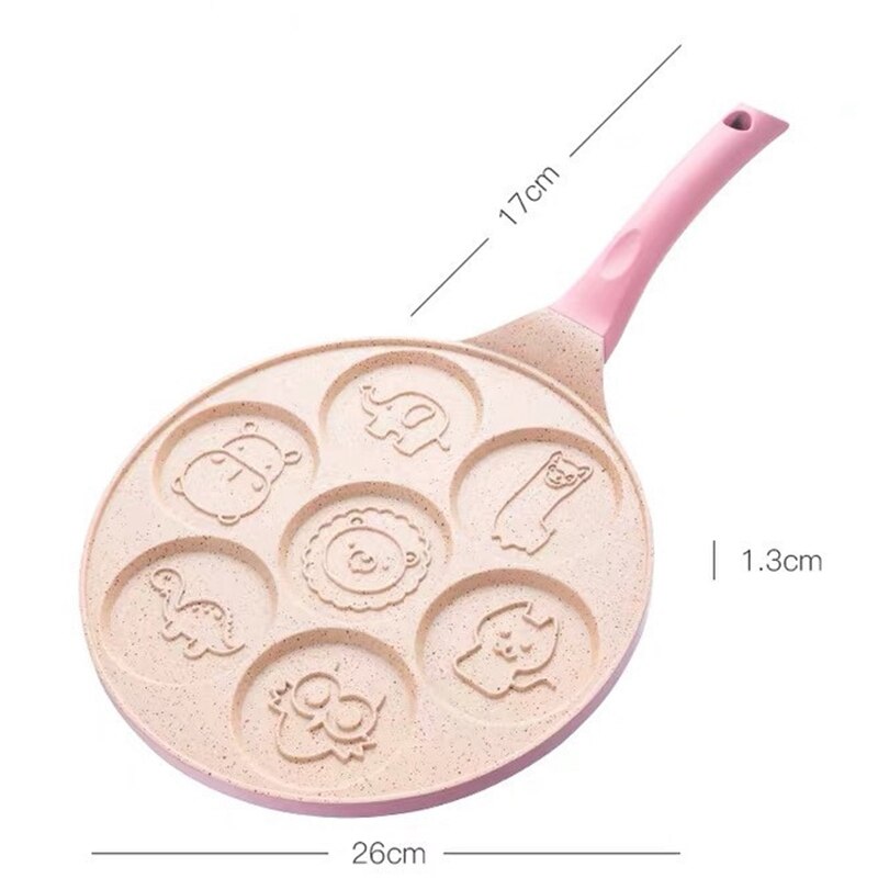 Animal visage crêpe Pan Fun 7 trous crêpe Omelette Pan revêtement antiadhésif crêpe casserole multifonction petit déjeuner Pot gaufre cuisson