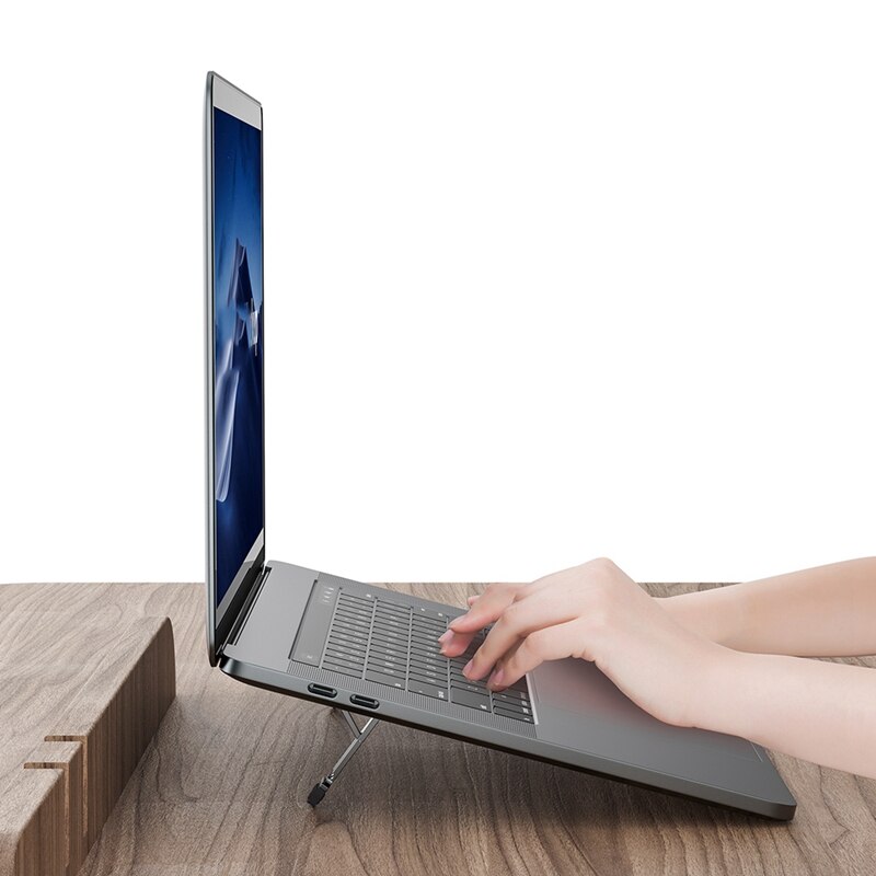 Laptop Invisible Bracket Computer Booster Frame, Portable Cooling Pad Bracket Adjustable Angle For Pro