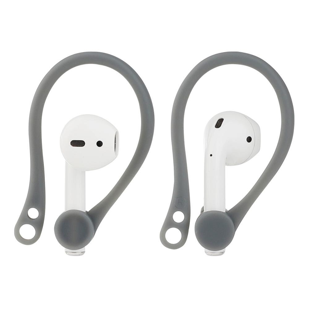Protective Air pods Earhook Holder for Airpods 2 Apple Wireless Earphone Ear Hook Earpods Silicone Sport Anti-lost Accessories: High quality Grey