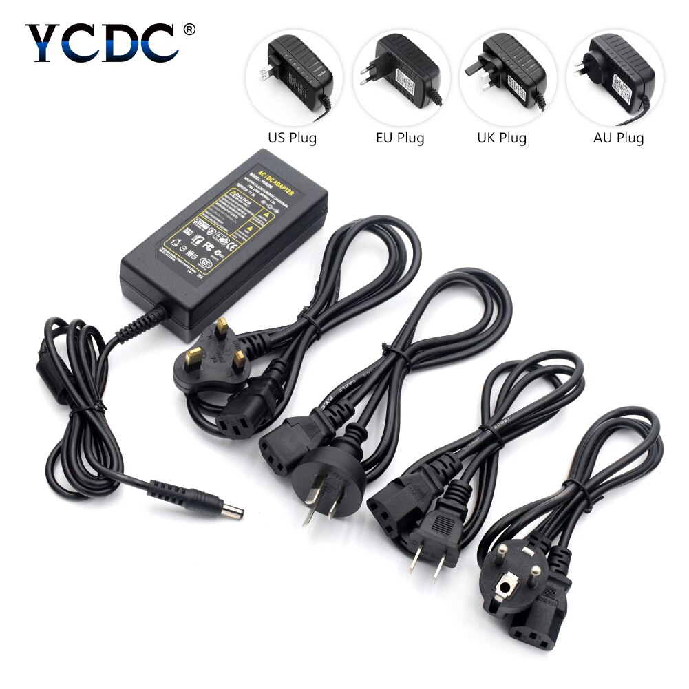Power Supply Charger Transformer Adapter DC 5V 1A 2A 3A 5A 6A 8A AC 100V - 240V to DC 12 V EU US UK AU Plug For Led Strip Lamp