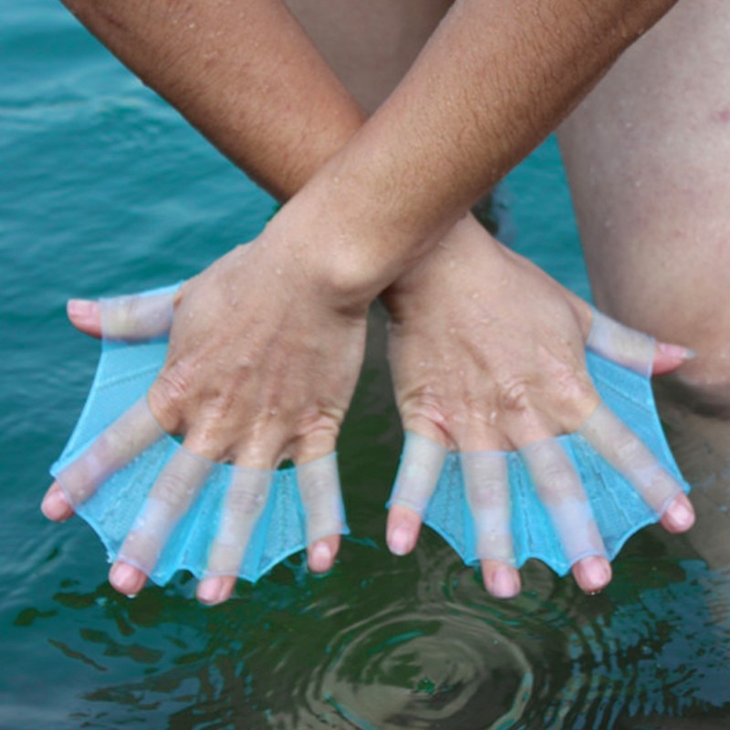1 Pcs Vrouwen Mannen Kids Vinnen Hand Web Flippers Training Duiken Handschoenen Siliconen Materiaal Swim Gear Zwemvliezen Handschoenen Voor Zwemmen