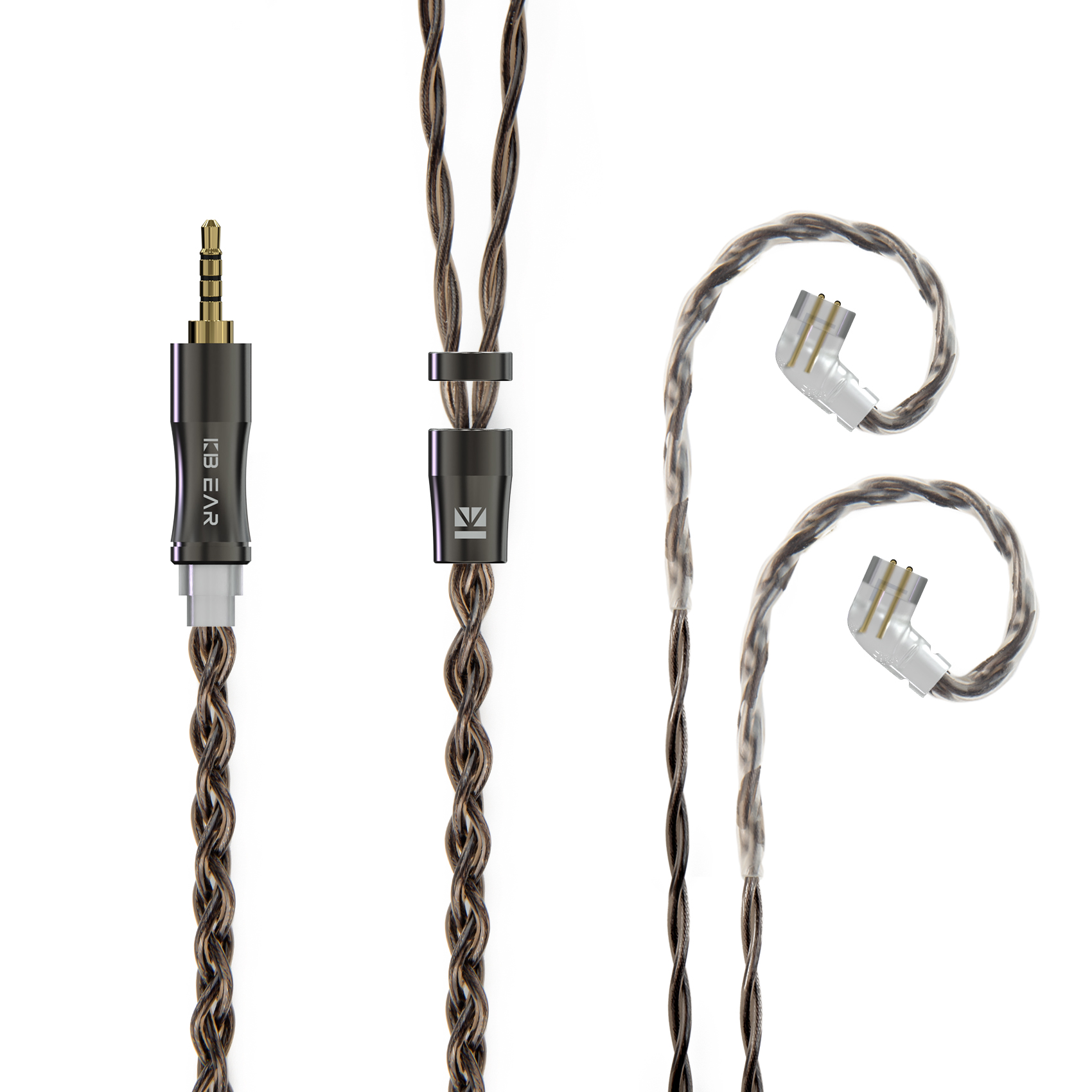 KBEAR Hazy 6N grafeno + aleación de cobre-plata Cable de actualización trenzado mixto Cable de auriculares MMCX/conector de 2 pines 3,5mm/2,5mm/4,4 m