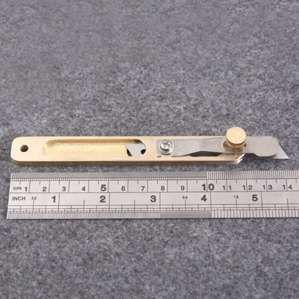Leather Craft Tools DIY Incision Cutter Knife Copper Trimming Knife with Blade Leather Cutting Tool DIY Accessories Style