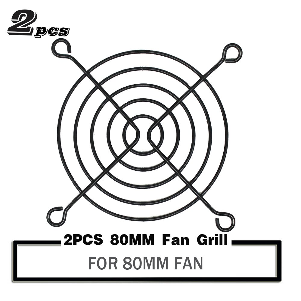 2 Stuks 60 Mm 80 Mm 90 Mm 92 Mm 120 Mm 140 Mm Fan Grills Metalen Mesh Vinger Guard beschermende Netto Fan Grill Computer Case Fan Grill: 2PCS 80MM Grills