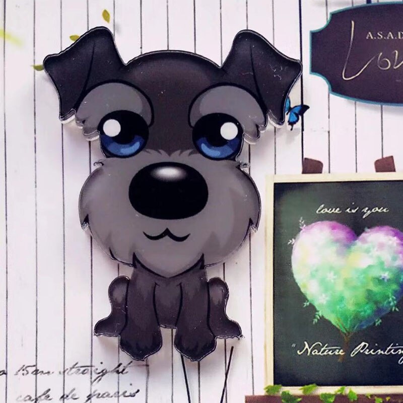 Schattige cartoon huisdier hond serie broches studenten favoriete doe-het-zelf kleding, schoenen, hoeden, tassen en accessoires badge hondenhalsband acryl: 6