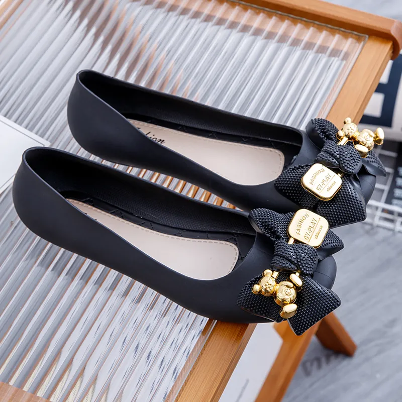 Moda donna leggero papillon spiaggia scarpe basse in gomma Lady Casual Street & Home Comfort slip on mocassini Zapatos Mujer A88: Black / 39