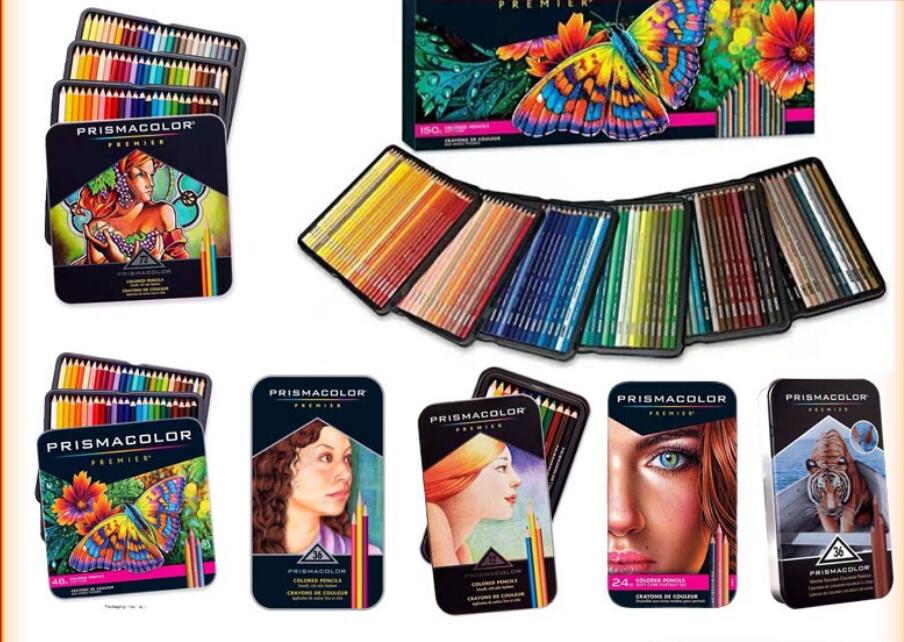 24 48 72 150 Color USA Sanford Prismacolor Premier Oil Color Pencils Soft Watercolor Pencil School Drawing Sketch Art Supplies