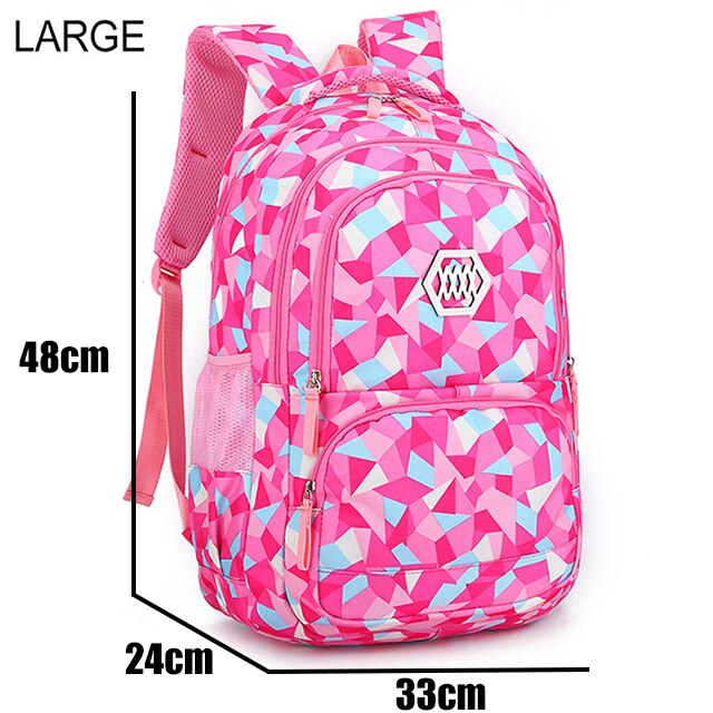 Grote Capaciteit Trolley Rugzakken Kind Schooltassen Voor Tienermeisjes Jongens Waterdichte School Rugzak Kids Reizen Wielen Zak: Rose red-L