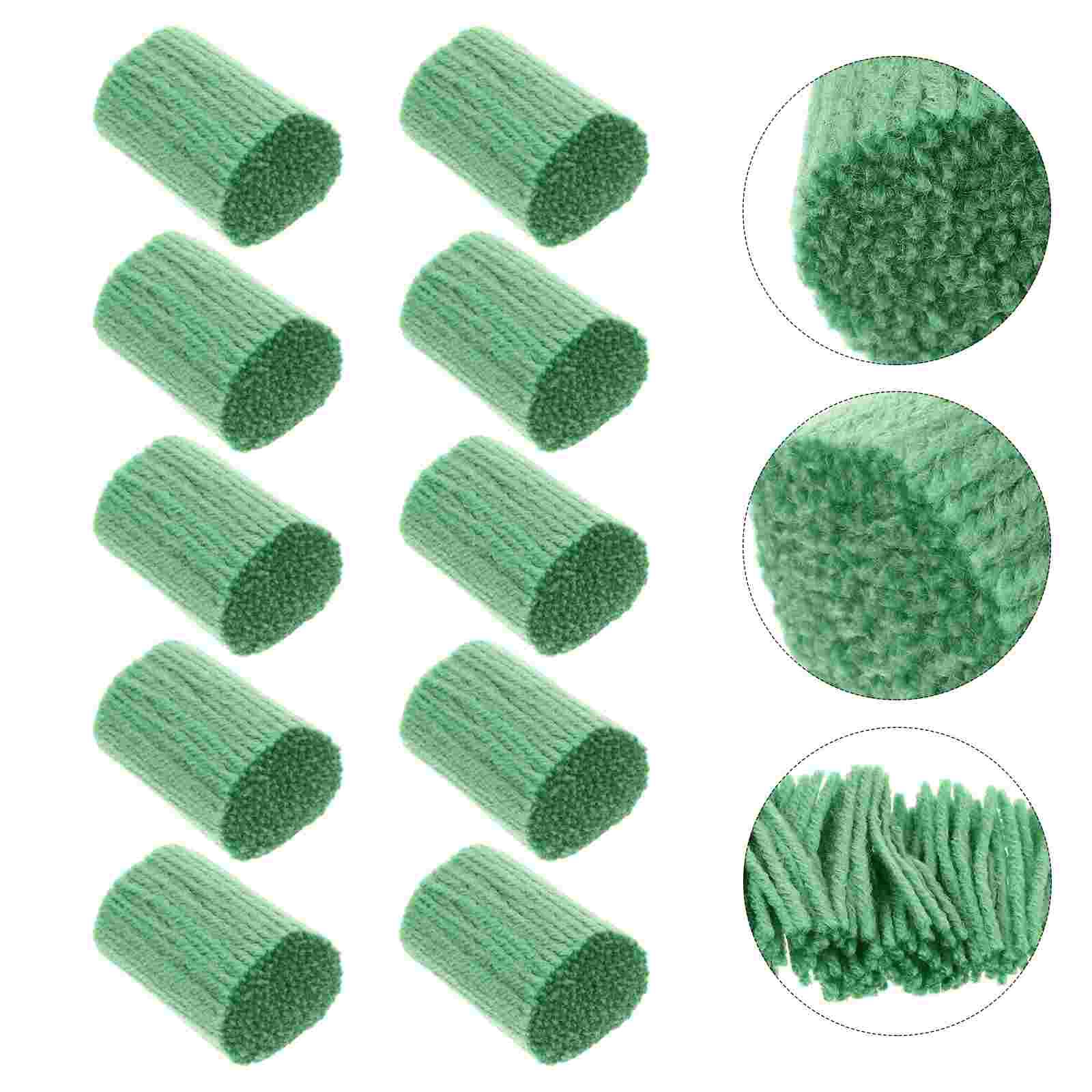 10 Rolls Yarns Hook Rug Yarn DIY Crochet Hook Knotted Rug Yarn for Children Crafters: Green