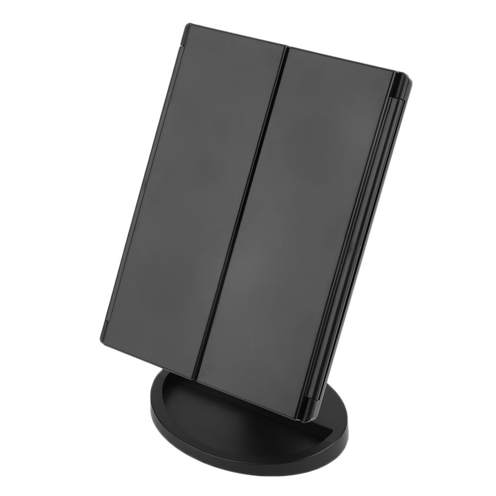 Portable Three Folding Table LED Lamp Luminous Makeup Mirror Cosmetic Mirror Adjustable Tabletop Countertop Light Mirror: Default Title