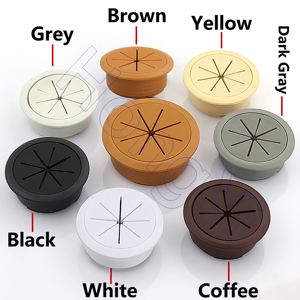 1 Stück 50 mm/53 mm/60 mm/80 mm Schreibtisch-Draht-Organizer, Kabelloch-Abdeckung, ABS + Gummi-Kabeltüllen für Büromöbel, Kabeldurchführung